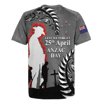 New Zealand ANZAC Day Rugby Jersey - 25th April Silver Fern With Poppy LT14 - Polynesian Pride