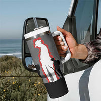 New Zealand ANZAC Day Tumbler With Handle 25th April Silver Fern With Poppy LT14 - Polynesian Pride