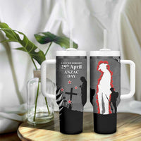 New Zealand ANZAC Day Tumbler With Handle 25th April Silver Fern With Poppy LT14 - Polynesian Pride