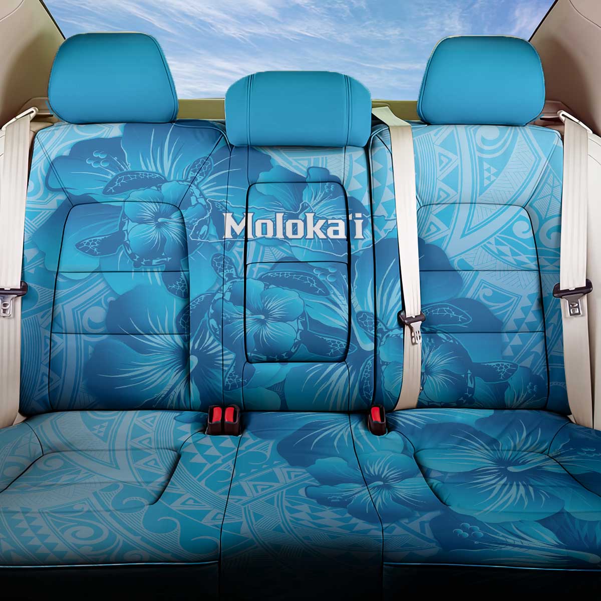 Aloha Hawaii Molokai Island Back Car Seat Cover Hibiscus Tribal Honu Hawaiian Tattoo