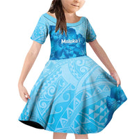 Aloha Hawaii Molokai Island Family Matching Off Shoulder Short Dress and Hawaiian Shirt Hibiscus Tribal Honu Hawaiian Tattoo