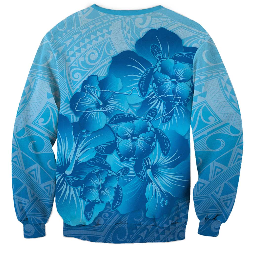 Aloha Hawaii Molokai Island Sweatshirt Hibiscus Tribal Honu Hawaiian Tattoo