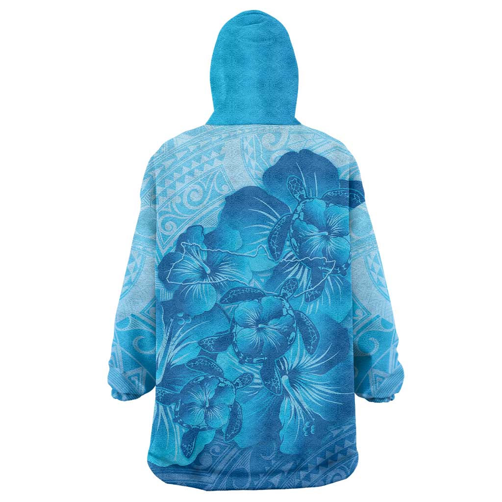 Aloha Hawaii Molokai Island Wearable Blanket Hoodie Hibiscus Tribal Honu Hawaiian Tattoo
