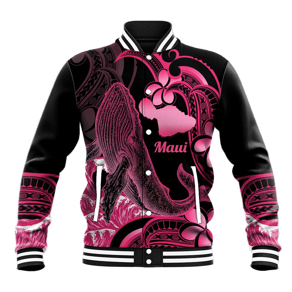 Aloha Hawaii Maui Baseball Jacket Valley Isle Humpback Whale Black