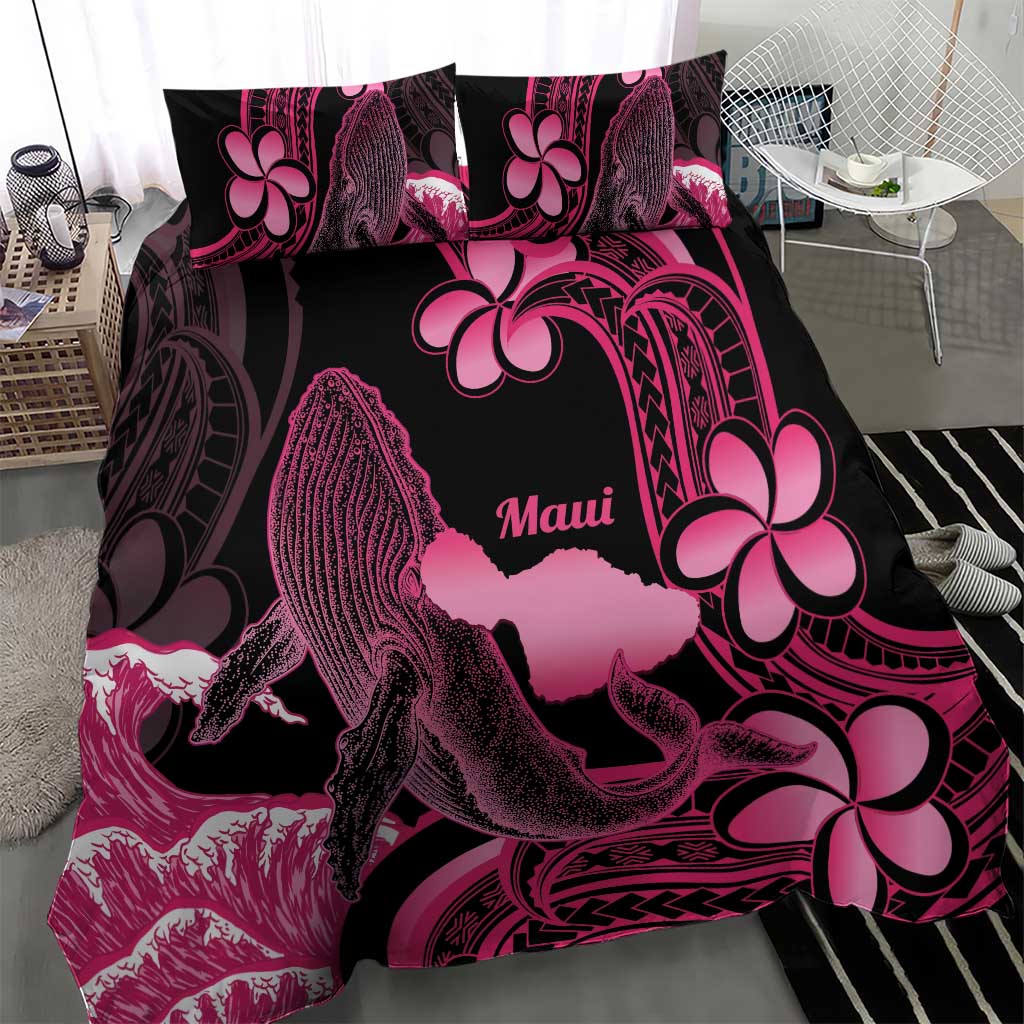 Aloha Hawaii Maui Bedding Set Valley Isle Humpback Whale Black