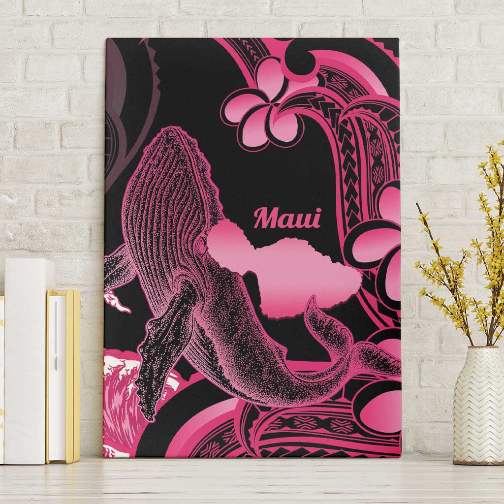 Aloha Hawaii Maui Canvas Wall Art Valley Isle Humpback Whale Black