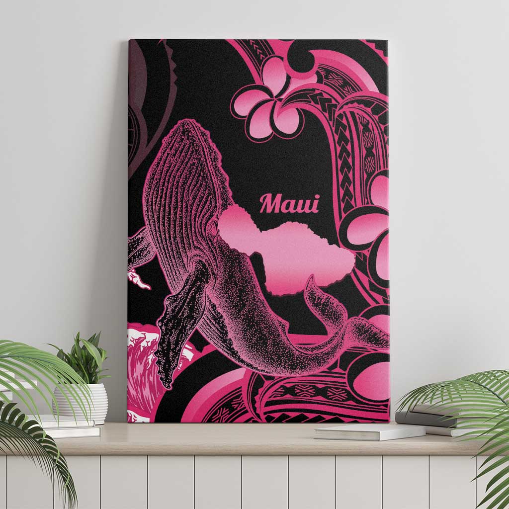 Aloha Hawaii Maui Canvas Wall Art Valley Isle Humpback Whale Black