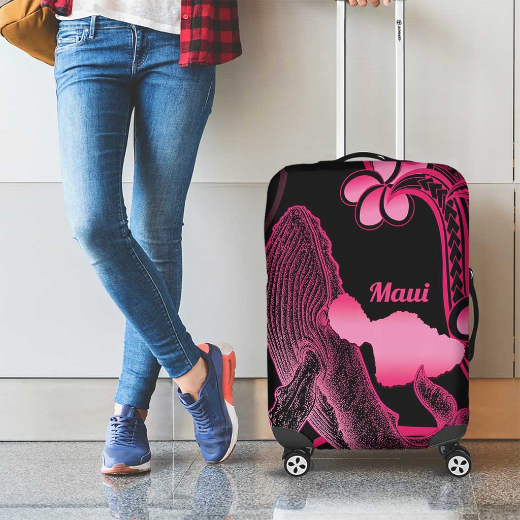 Aloha Hawaii Maui Luggage Cover Valley Isle Humpback Whale Black