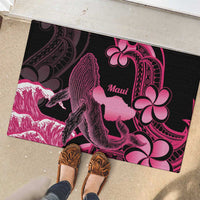 Aloha Hawaii Maui Rubber Doormat Valley Isle Humpback Whale Black