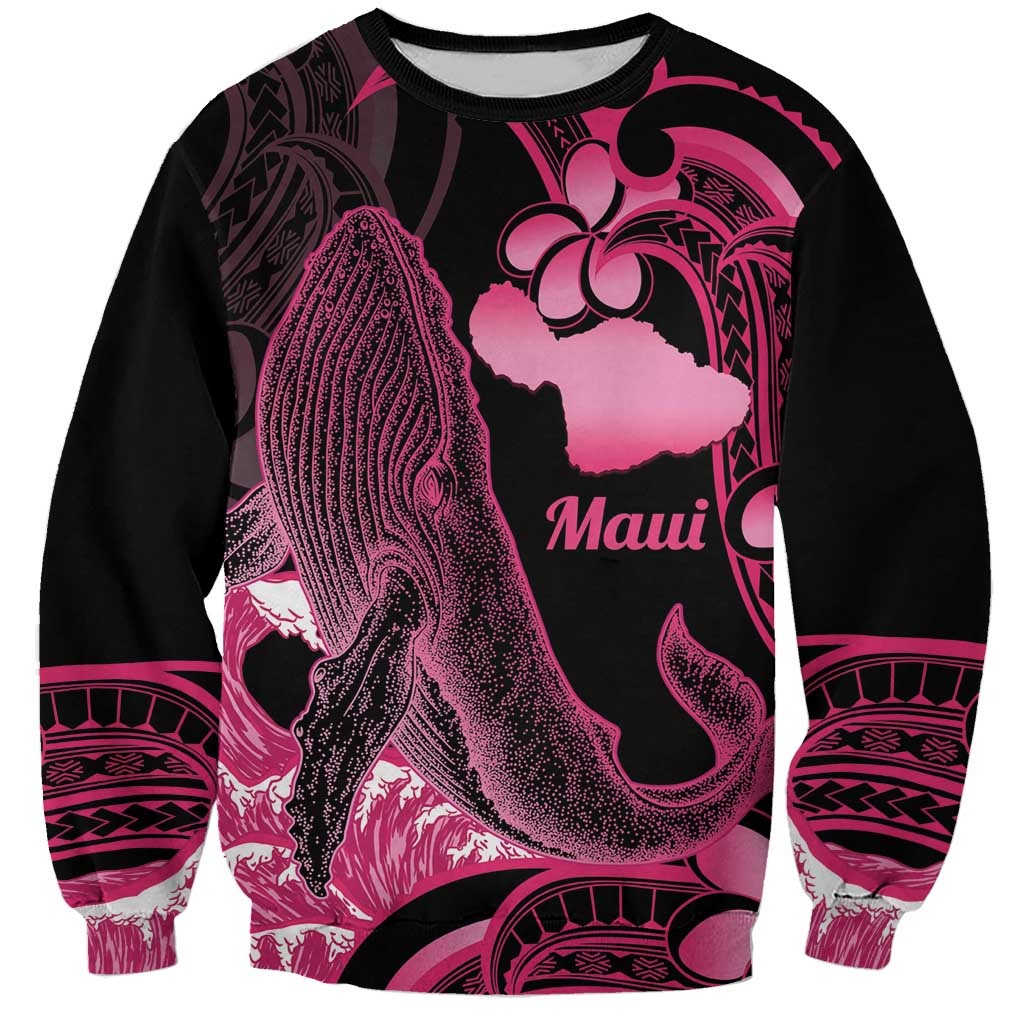 Aloha Hawaii Maui Sweatshirt Valley Isle Humpback Whale Black