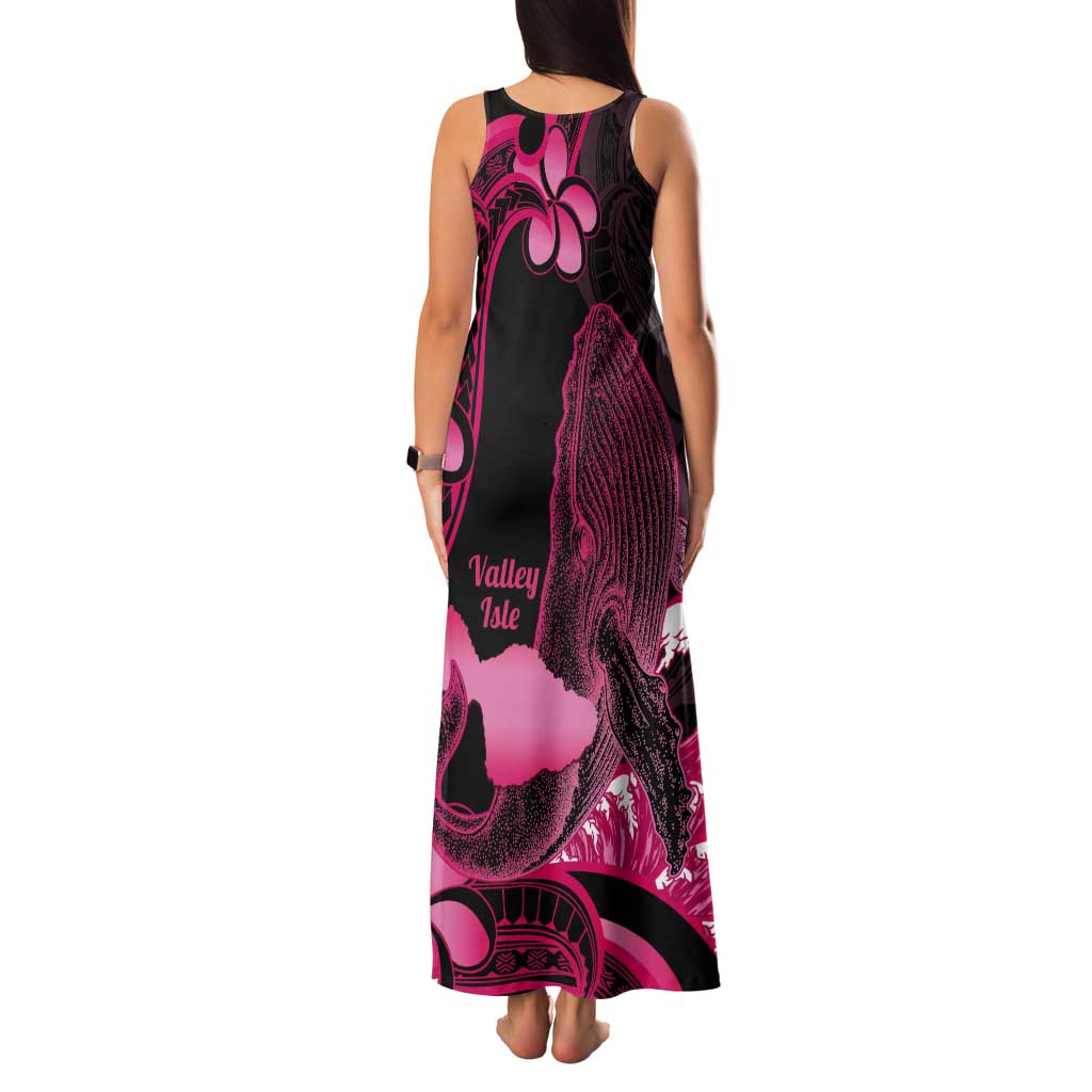 Aloha Hawaii Maui Tank Maxi Dress Valley Isle Humpback Whale Black