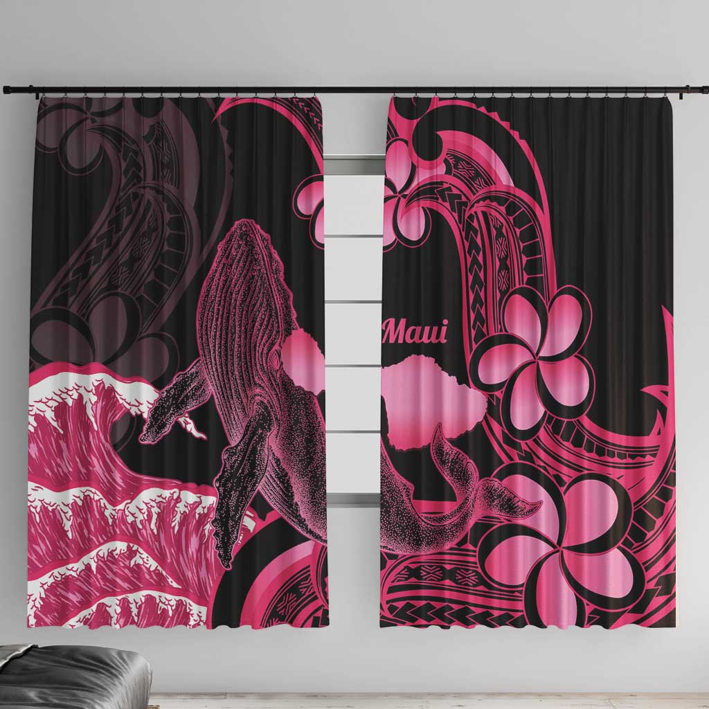Aloha Hawaii Maui Window Curtain Valley Isle Humpback Whale Black