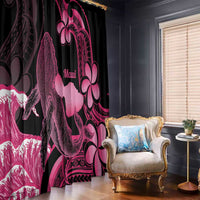 Aloha Hawaii Maui Window Curtain Valley Isle Humpback Whale Black