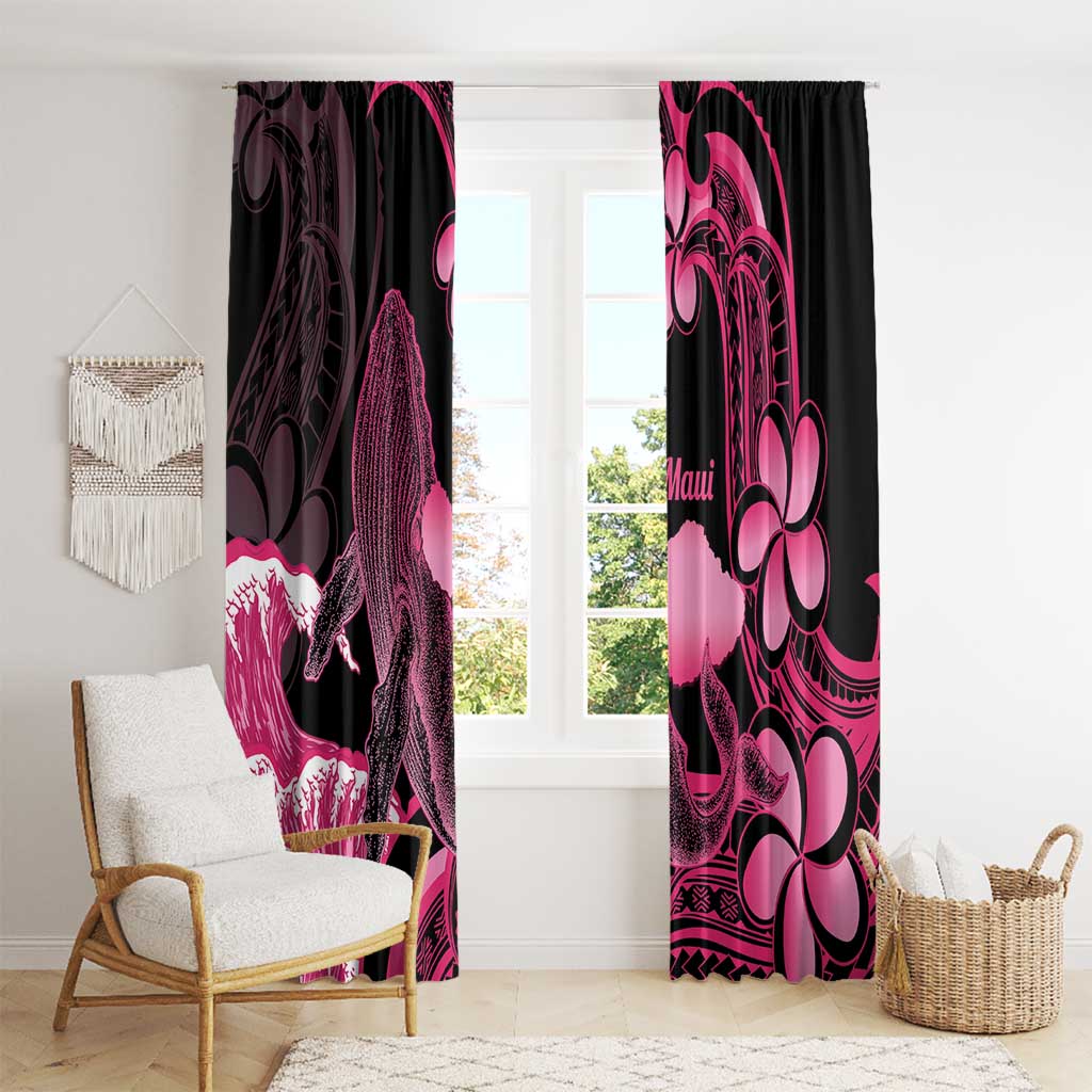 Aloha Hawaii Maui Window Curtain Valley Isle Humpback Whale Black