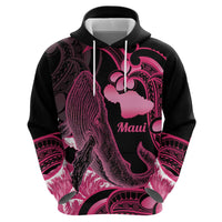 Aloha Hawaii Maui Zip Hoodie Valley Isle Humpback Whale Black