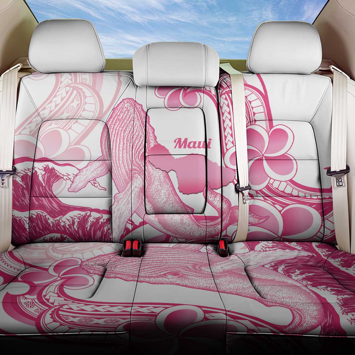 Aloha Hawaii Maui Back Car Seat Cover Valley Isle Humpback Whale White