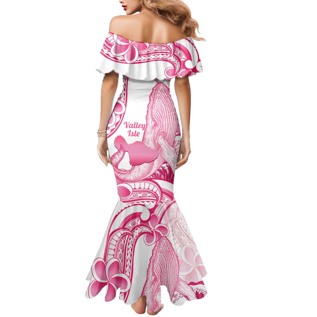 Aloha Hawaii Maui Family Matching Mermaid Dress and Hawaiian Shirt Valley Isle Humpback Whale White