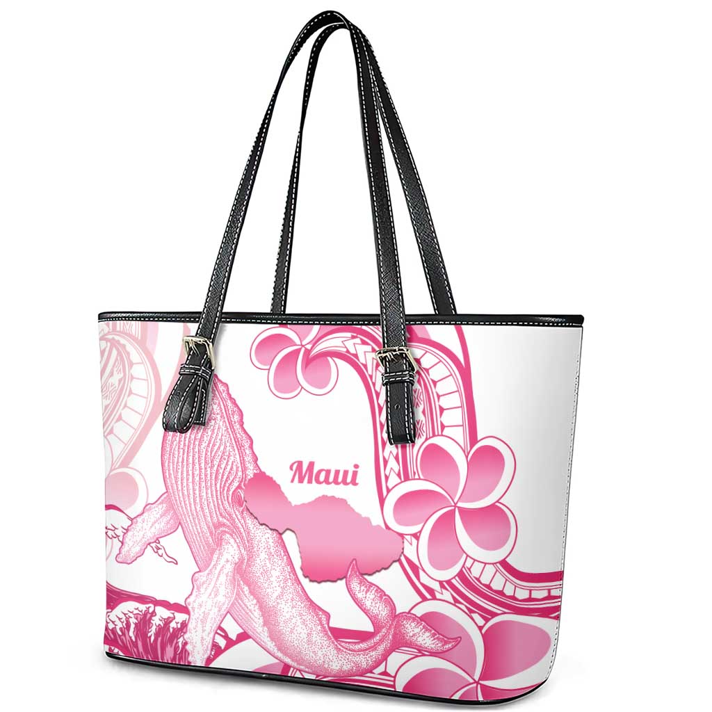 Aloha Hawaii Maui Leather Tote Bag Valley Isle Humpback Whale White