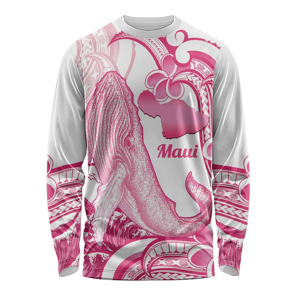 Aloha Hawaii Maui Long Sleeve Shirt Valley Isle Humpback Whale White