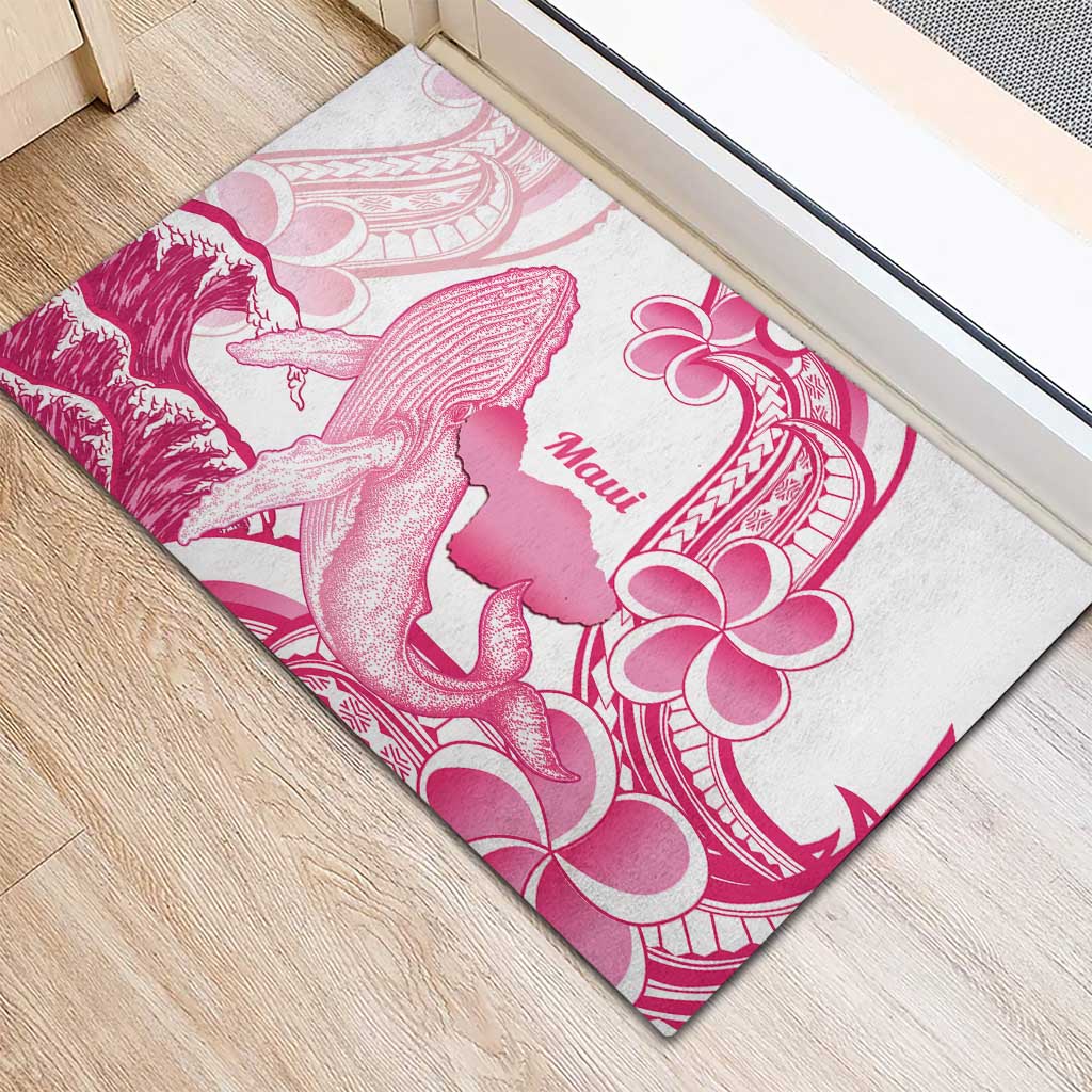 Aloha Hawaii Maui Rubber Doormat Valley Isle Humpback Whale White