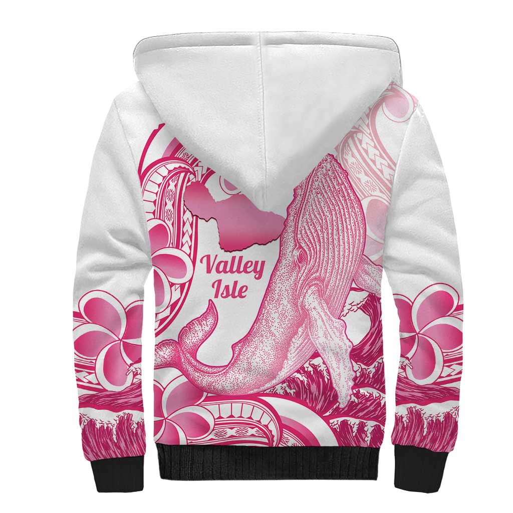 Aloha Hawaii Maui Sherpa Hoodie Valley Isle Humpback Whale White