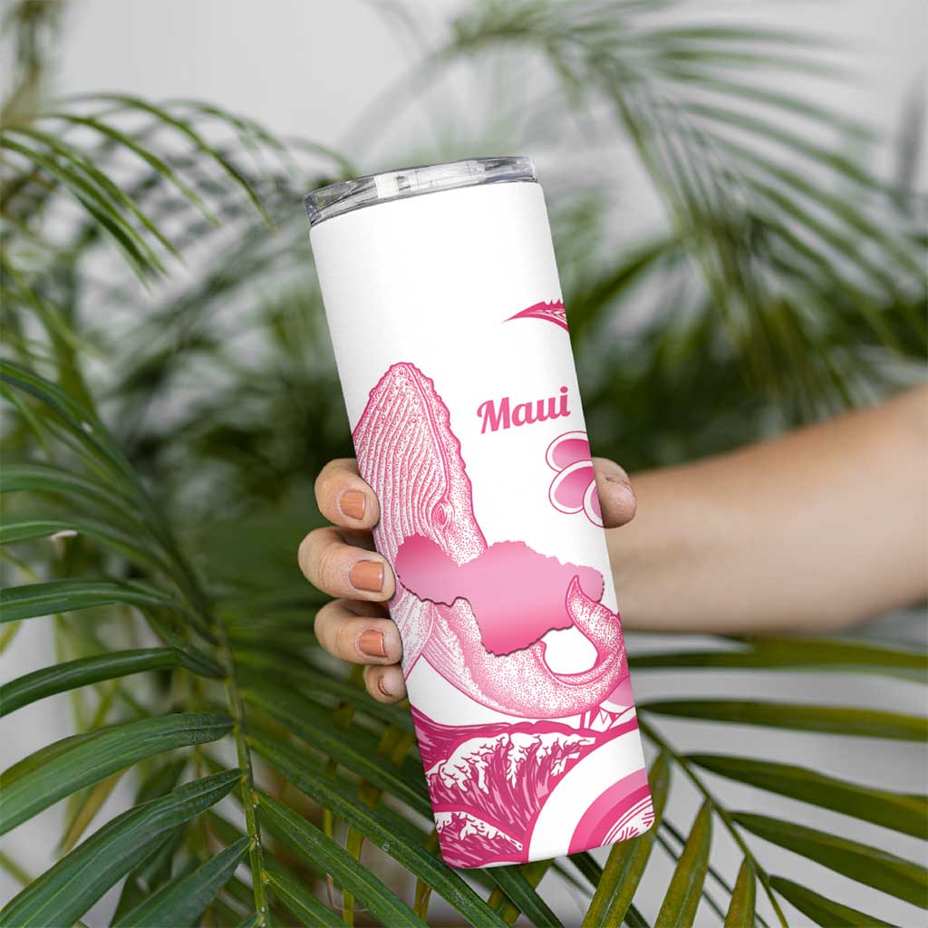 Aloha Hawaii Maui Skinny Tumbler Valley Isle Humpback Whale White