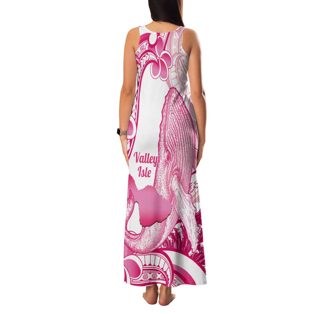 Aloha Hawaii Maui Tank Maxi Dress Valley Isle Humpback Whale White