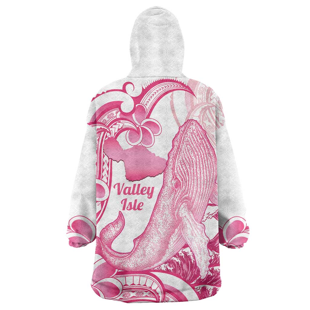 Aloha Hawaii Maui Wearable Blanket Hoodie Valley Isle Humpback Whale White