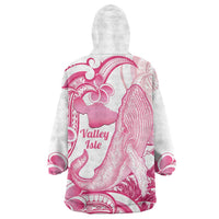 Aloha Hawaii Maui Wearable Blanket Hoodie Valley Isle Humpback Whale White