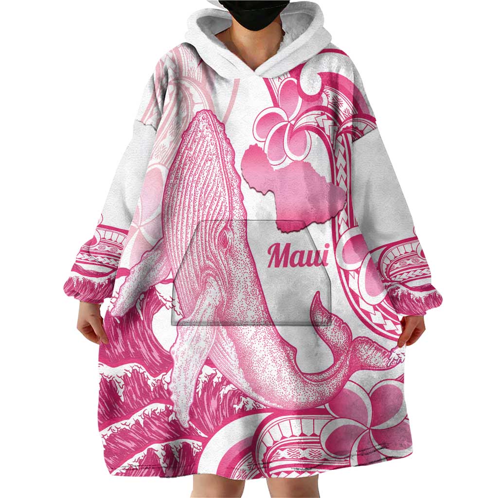 Aloha Hawaii Maui Wearable Blanket Hoodie Valley Isle Humpback Whale White