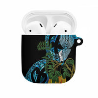 Turquoise New Zealand Kowhai And Piwakawaka AirPods Case Maori Ngaru Paua Shell - Polynesian Pride