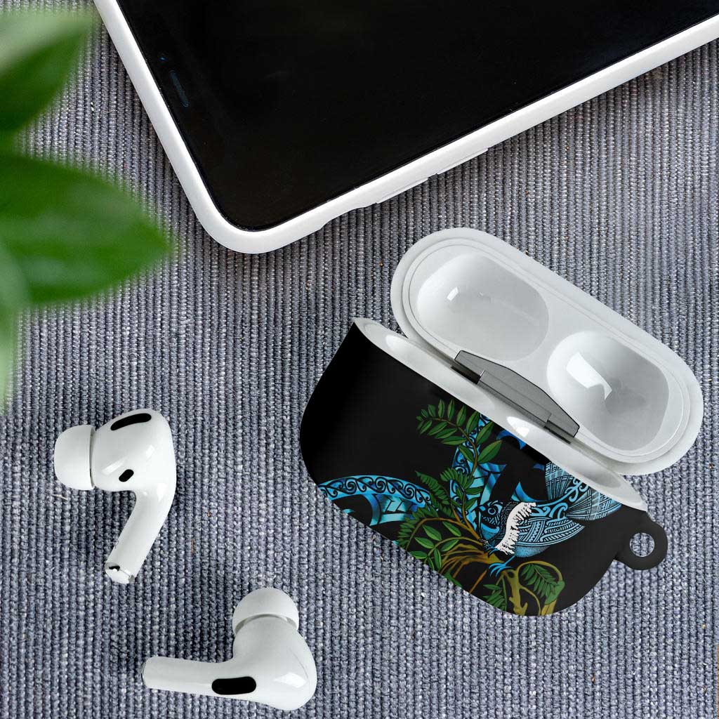 Turquoise New Zealand Kowhai And Piwakawaka AirPods Case Maori Ngaru Paua Shell - Polynesian Pride