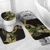 Yellow New Zealand Kowhai And Piwakawaka Bathroom Set Maori Ngaru Paua Shell - Polynesian Pride
