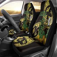 Yellow New Zealand Kowhai And Piwakawaka Car Seat Cover Maori Ngaru Paua Shell