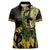 Yellow New Zealand Kowhai And Piwakawaka Women Polo Shirt Maori Ngaru Paua Shell