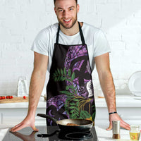 Purple New Zealand Kowhai And Piwakawaka Apron Maori Ngaru Paua Shell - Polynesian Pride