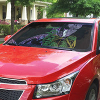 Purple New Zealand Kowhai And Piwakawaka Auto Sun Shade Maori Ngaru Paua Shell - Polynesian Pride