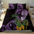 Purple New Zealand Kowhai And Piwakawaka Bedding Set Maori Ngaru Paua Shell