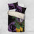 Purple New Zealand Kowhai And Piwakawaka Bedding Set Maori Ngaru Paua Shell