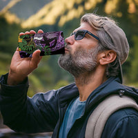 Purple New Zealand Kowhai And Piwakawaka 4 in 1 Can Cooler Tumbler Maori Ngaru Paua Shell LT14 - Polynesian Pride