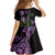 Purple New Zealand Kowhai And Piwakawaka Family Matching Tank Maxi Dress and Hawaiian Shirt Maori Ngaru Paua Shell