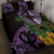 Purple New Zealand Kowhai And Piwakawaka Quilt Bed Set Maori Ngaru Paua Shell