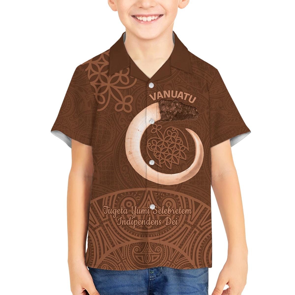 Vanuatu Indipendens Dei Family Matching Off The Shoulder Long Sleeve Dress and Hawaiian Shirt Yumi 44th Sand Drawing Turtle Mix Lapita