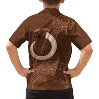 Vanuatu Indipendens Dei Family Matching Short Sleeve Bodycon Dress and Hawaiian Shirt Yumi Sand Drawing Turtle Mix Lapita LT14 - Polynesian Pride