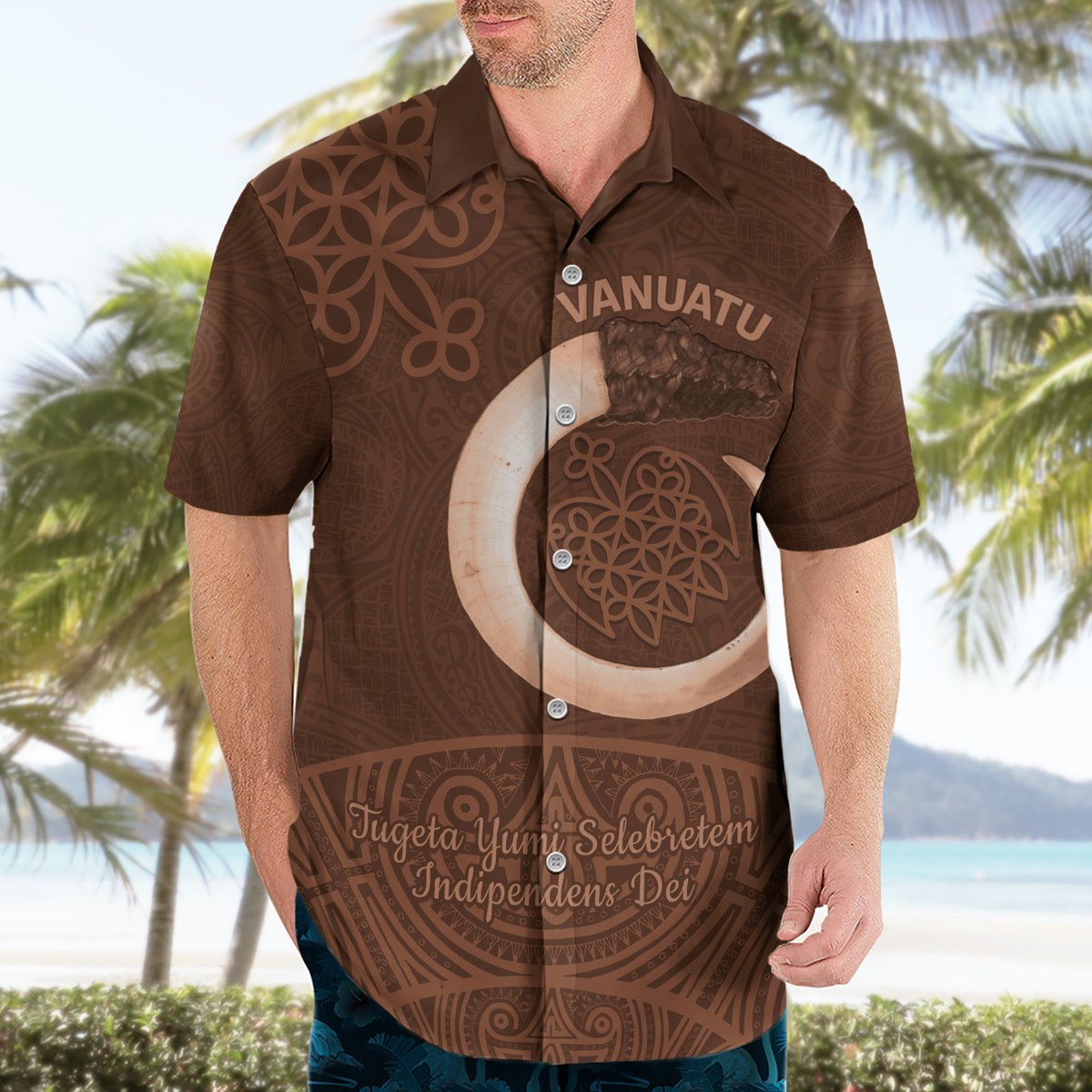 Vanuatu Indipendens Dei Hawaiian Shirt Yumi Sand Drawing Turtle Mix Lapita LT14 - Polynesian Pride
