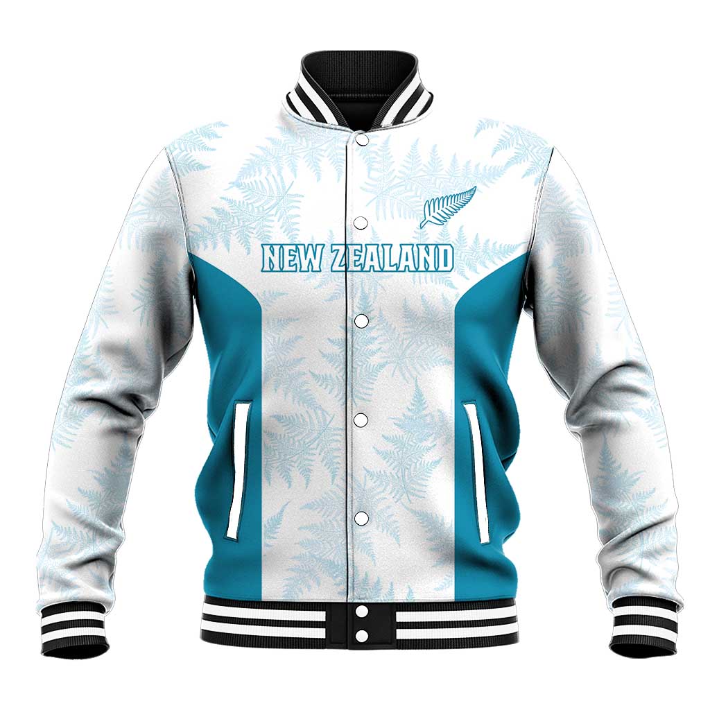 Custom New Zealand Silver Fern Football Baseball Jacket Come On All White