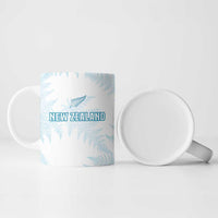 Custom New Zealand Silver Fern Football Ceramic Mug Come On All White - Polynesian Pride