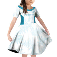 Custom New Zealand Silver Fern Football Family Matching Off Shoulder Short Dress and Hawaiian Shirt Come On All White