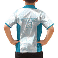 Custom New Zealand Silver Fern Football Family Matching Short Sleeve Bodycon Dress and Hawaiian Shirt Come On All White