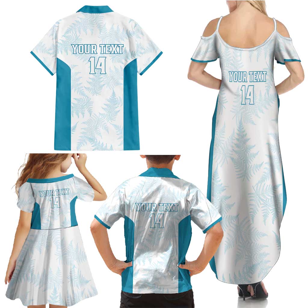 Custom New Zealand Silver Fern Football Family Matching Summer Maxi Dress and Hawaiian Shirt Come On All White